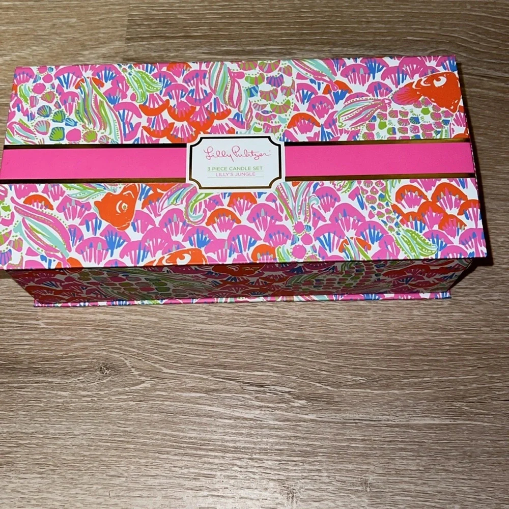 Lilly Pulitzer “Lilly’s Jungle” 3 Piece Soy Votive Candle Set NEW IN BOX